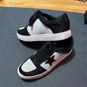 Corkys Black and White Star Sneakers